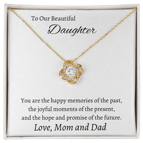 Love Knot Necklace Daughter Necklace To My Daughter Necklace Gift for My Daughter Family Necklace Sentimental Gifts Message Card Jewelry