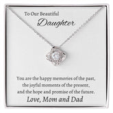 Love Knot Necklace Daughter Necklace To My Daughter Necklace Gift for My Daughter Family Necklace Sentimental Gifts Message Card Jewelry