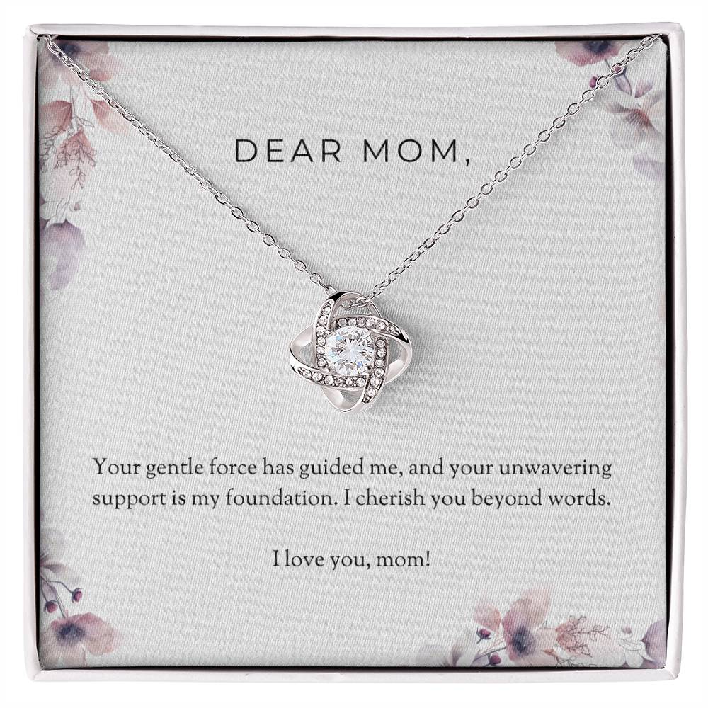 Gift for Mom from Kids Necklace, Mom Love Knot Necklace, Mom Birthday Gift, Retirement Gift, Daughter Gift to Mom, Son Gift to Mom, Necklace for Mom, Family Necklace