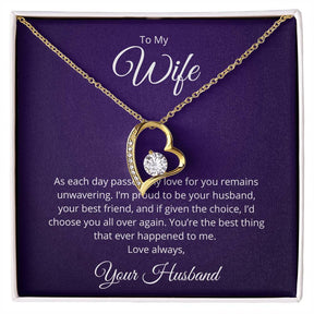 To My Wife Necklace Gift, Wife Forever Love Necklace, Gift from Husband, Wife Anniversary Gift, Wife Birthday Gift from Husband